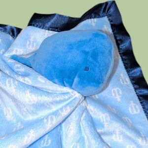 Cloud Island Whale Lovey Stuffed Toy Blue Security Blanket Baby Boy Nautical